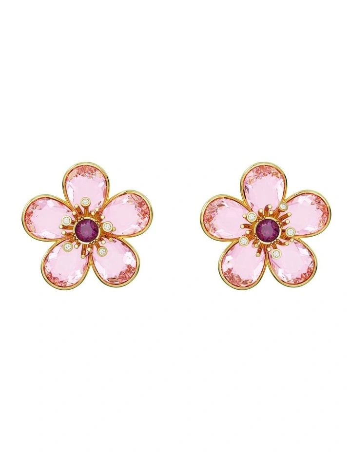 Florere Stud Earrings Flower Gold-Tone Plated in Pink