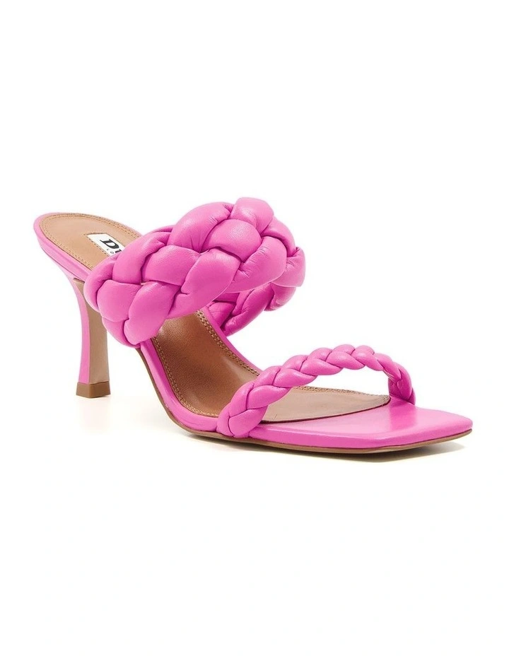 Message Heeled Sandal in Pink