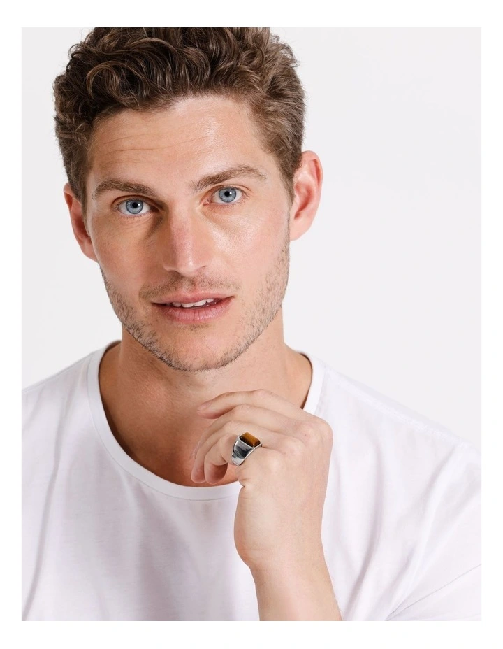 Brown Stone Ring in Silver