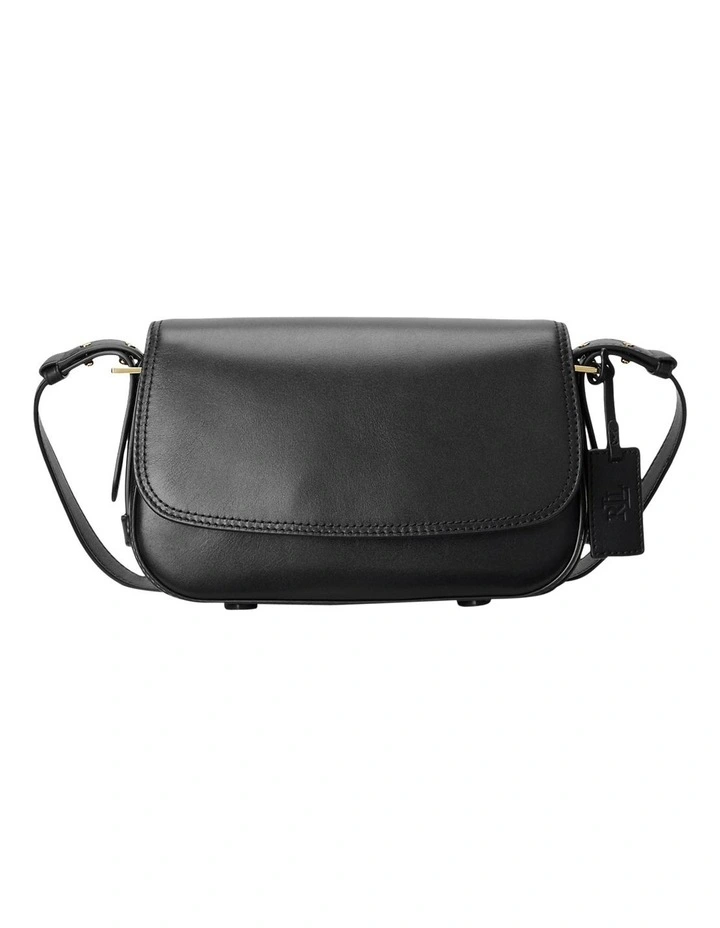 Leather Small Maddy Shoulder Bag in Black