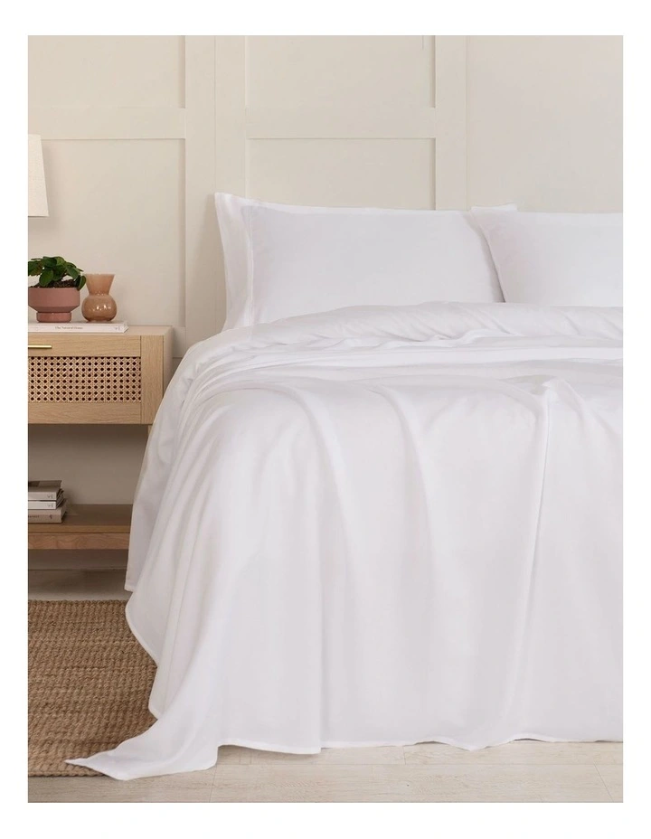 Luxury Linen Queen Sheet Set in White