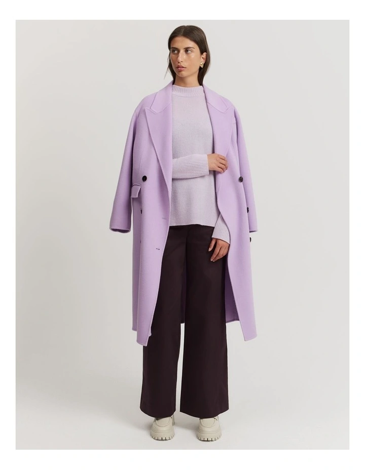 Rib Detail Pullover in Lilac