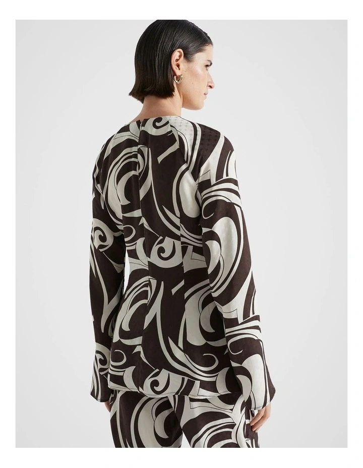 Jacquard Swirl Blouse in Retro Swirl