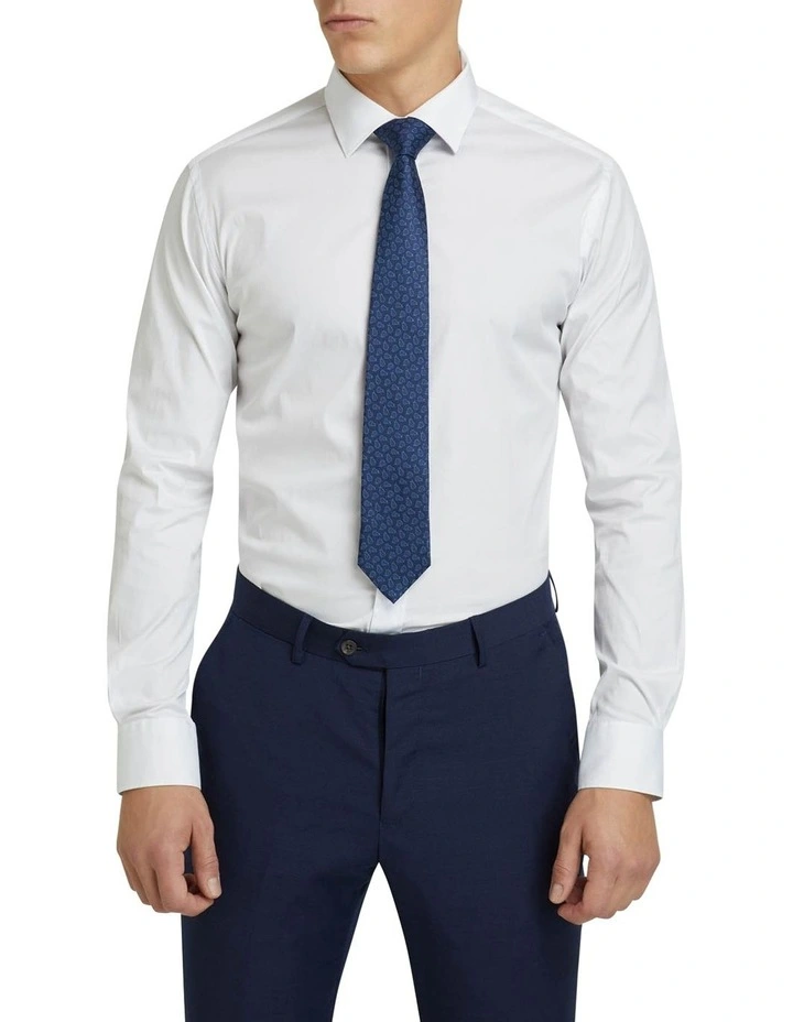 White Stretch Travel Shirt in White