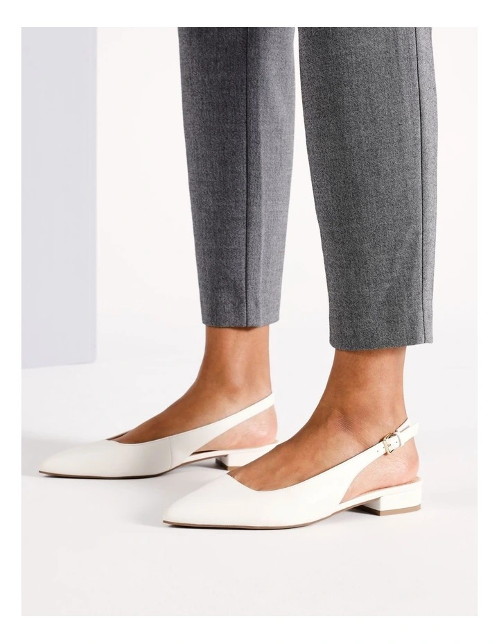 Samantha Flat Shoe in White