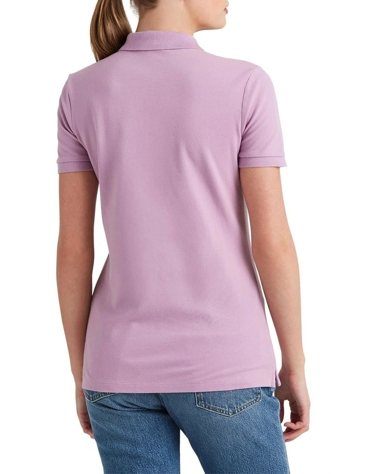 Pique Polo Shirt in Purple