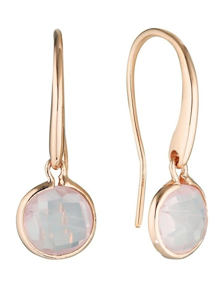 Lucent Rose Quartz Small Hook Earring