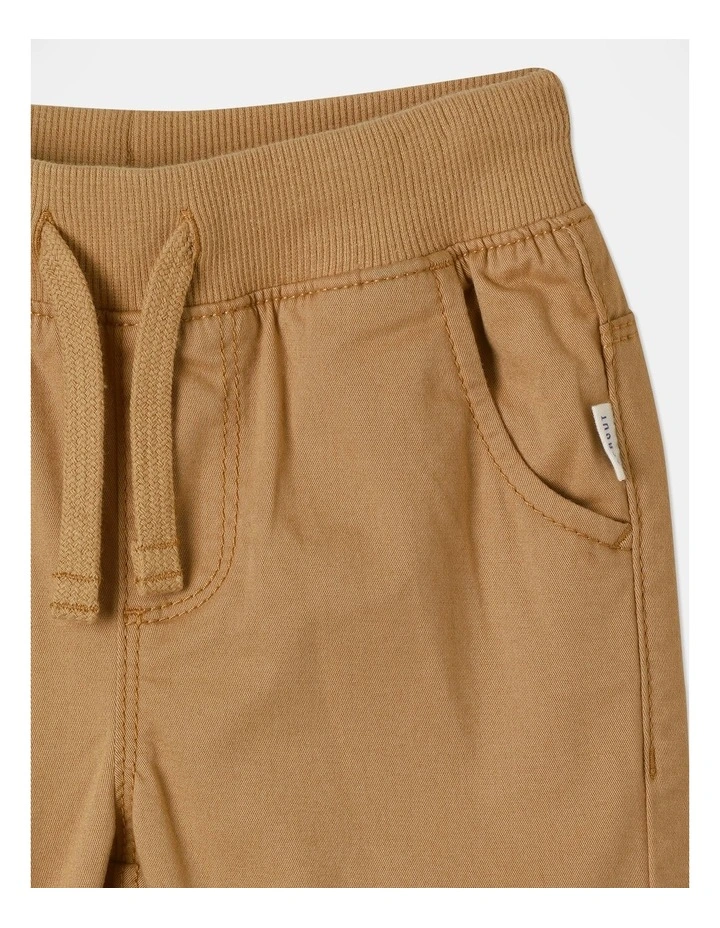 Rib Cuff Waist Chino Pant in Tobacco