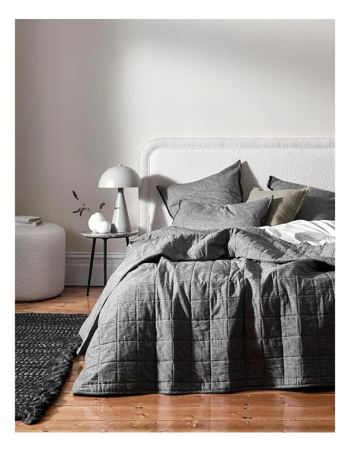 Chambray Coverlet in Smoke