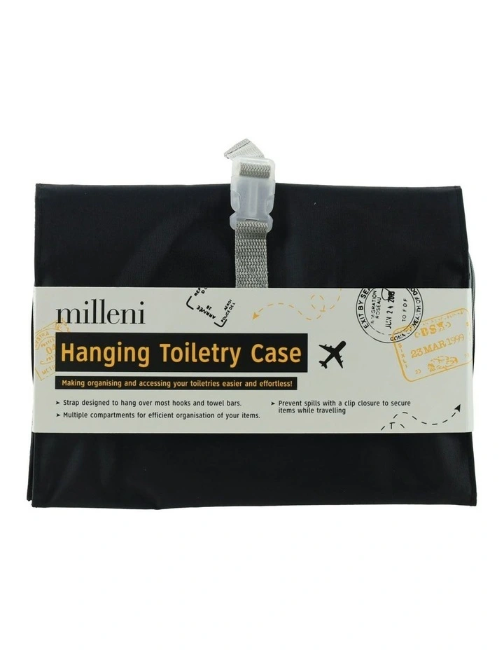 Travel Hanging Toiletry Case in Black
