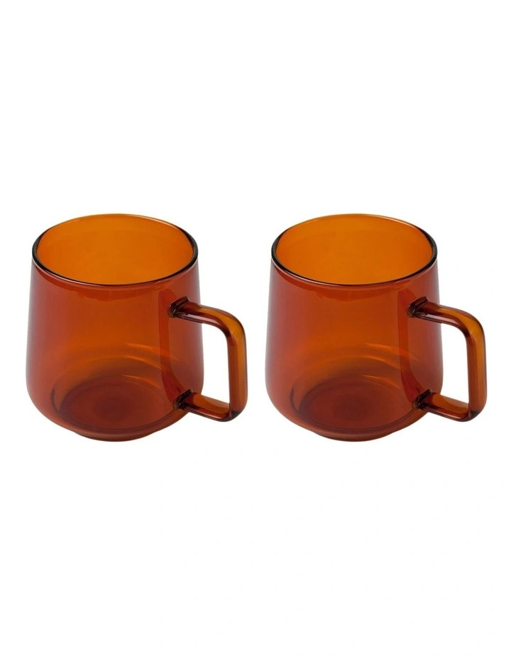 Gift Boxed Blend Sala Glass Cup 350ml Set of 2 in Amber