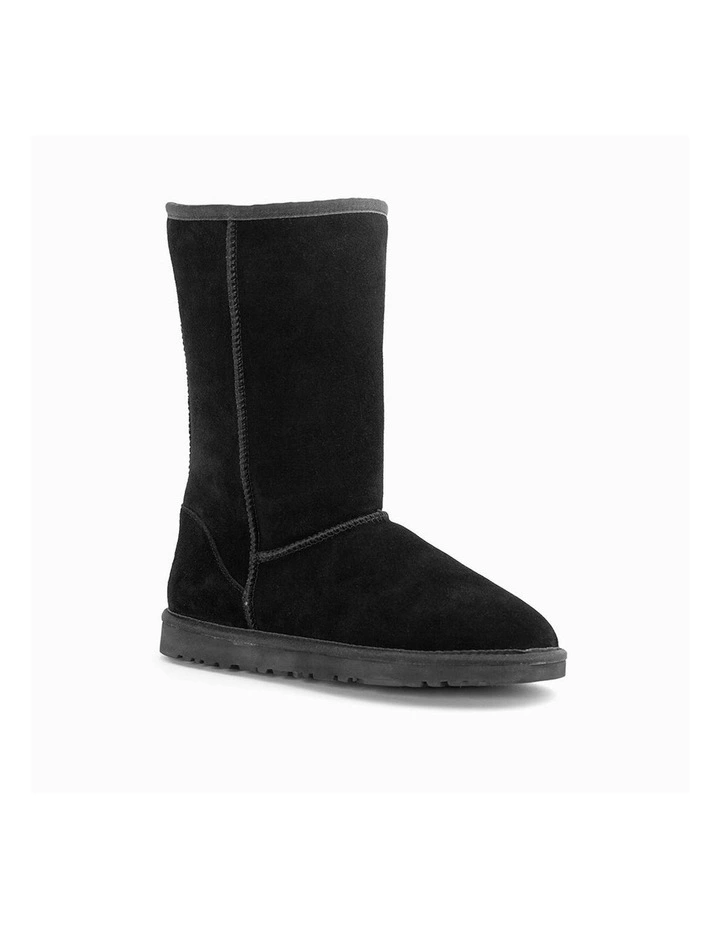 Genuine Australian Sheepskin Long Classic Suede Boots in Black