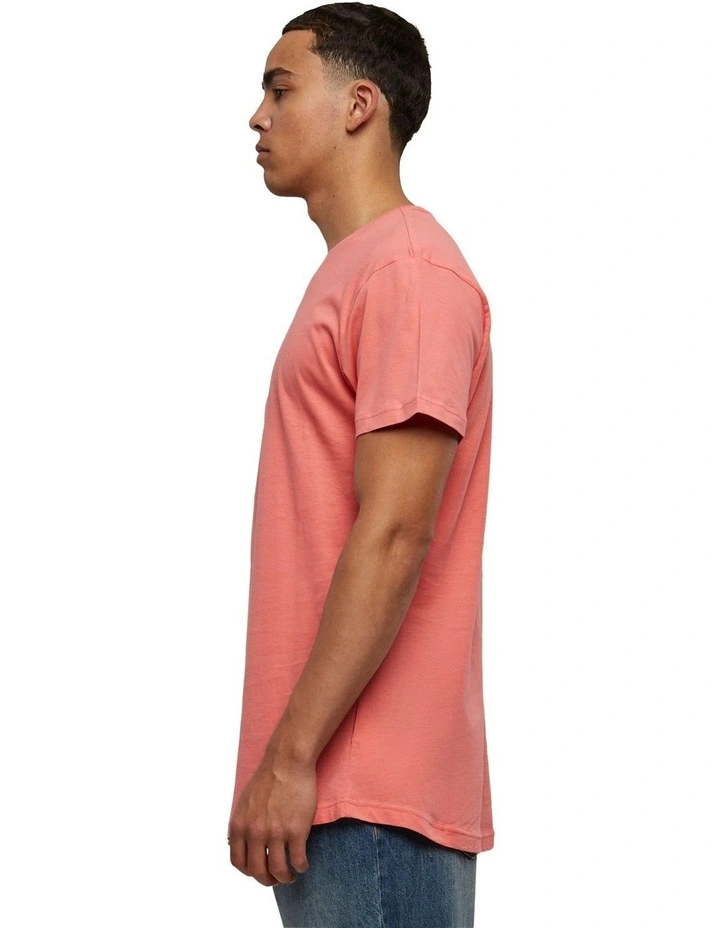 Shaped Long Tee in Coral
