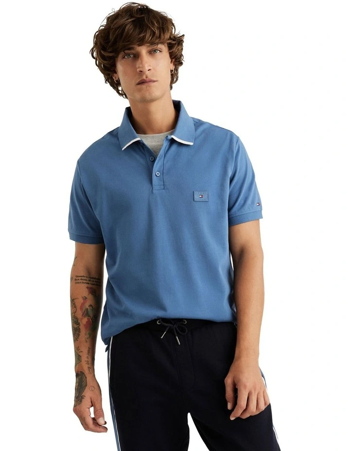 Tipped Regular fit Polo in Blue
