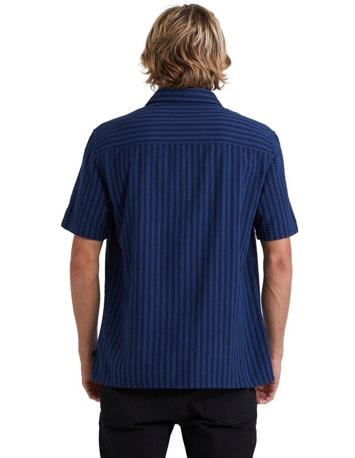Streak Short Sleeve Shirt in Navy