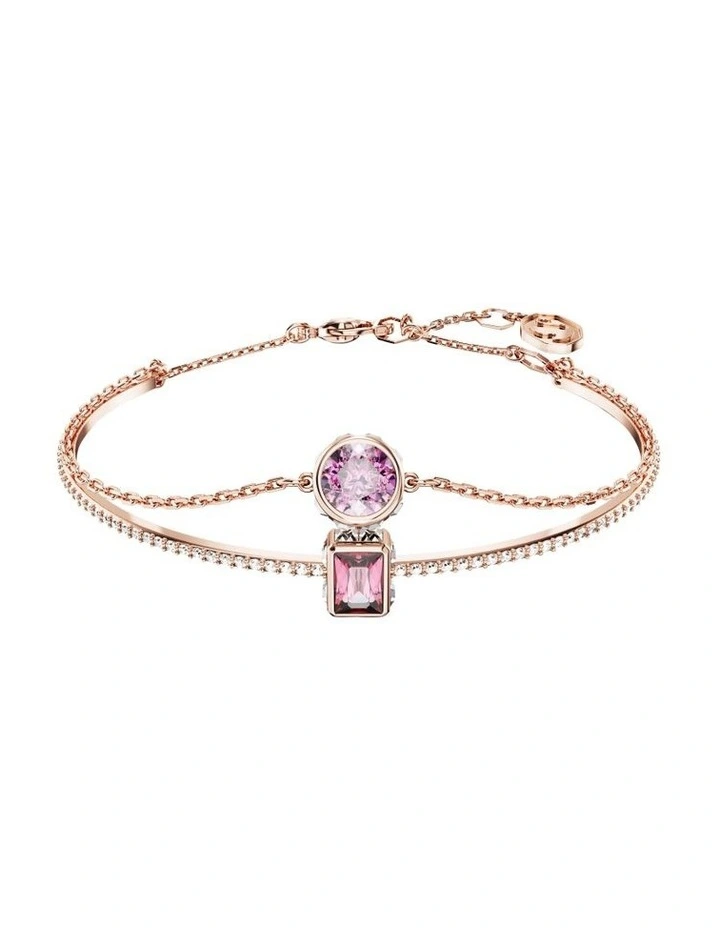 Stilla Bangle Mixed Cuts Rose Gold-Tone Plated in Pink