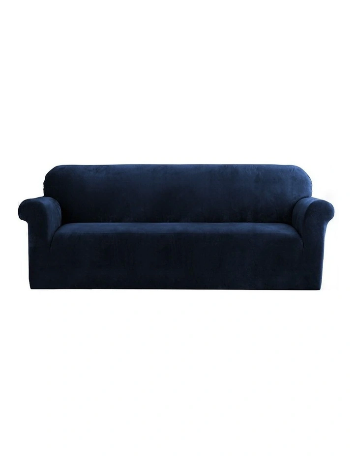 4 Seater Velvet Sofa Cover in Sapphire