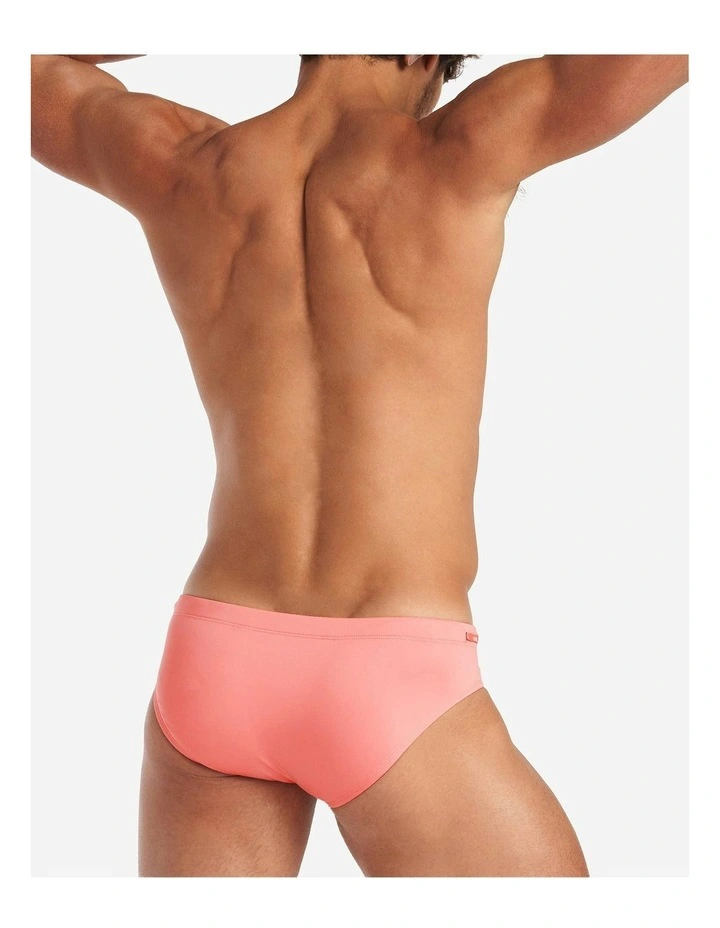Grid Swim Brief in Bondi Pink