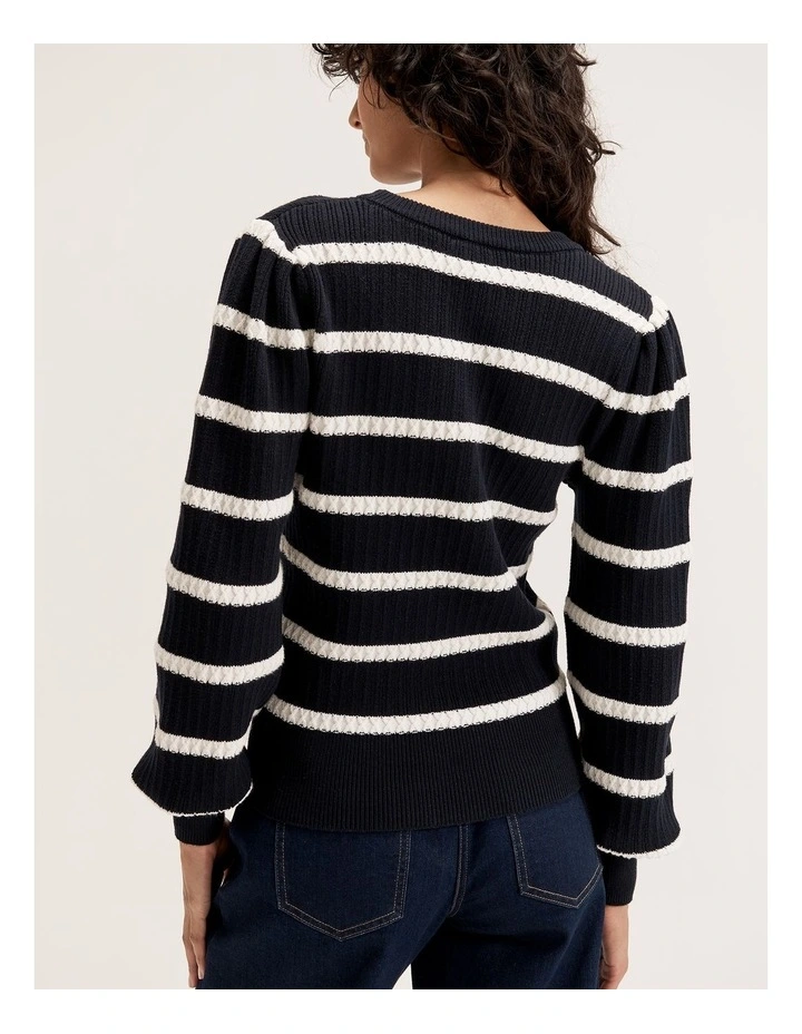 Sailor Stripe Jumper in Ink/Ivory
