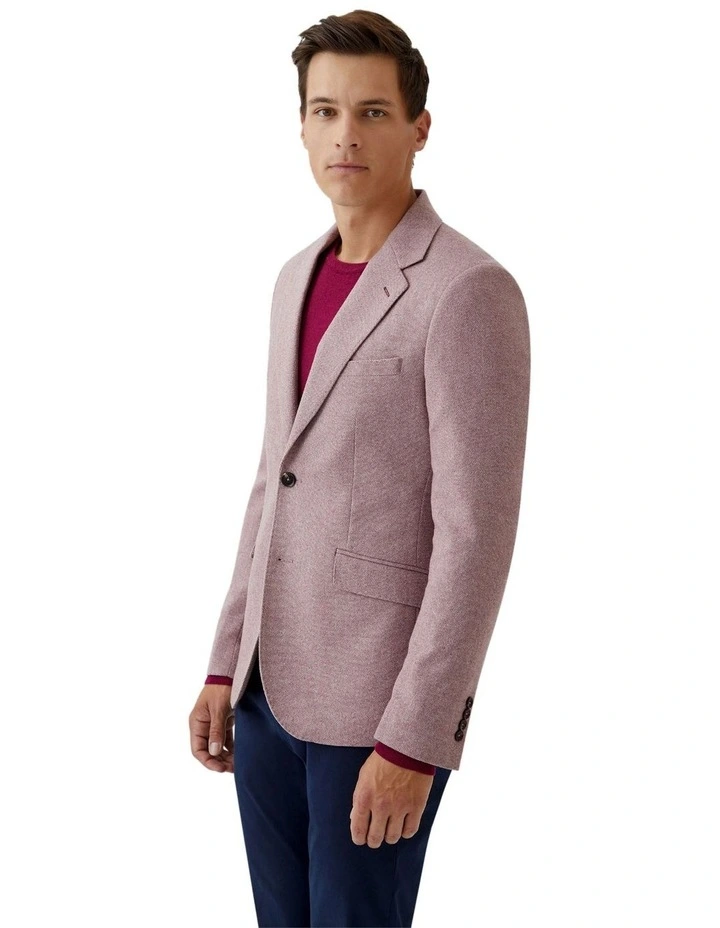 Blake Wool Rich Blazer in Red