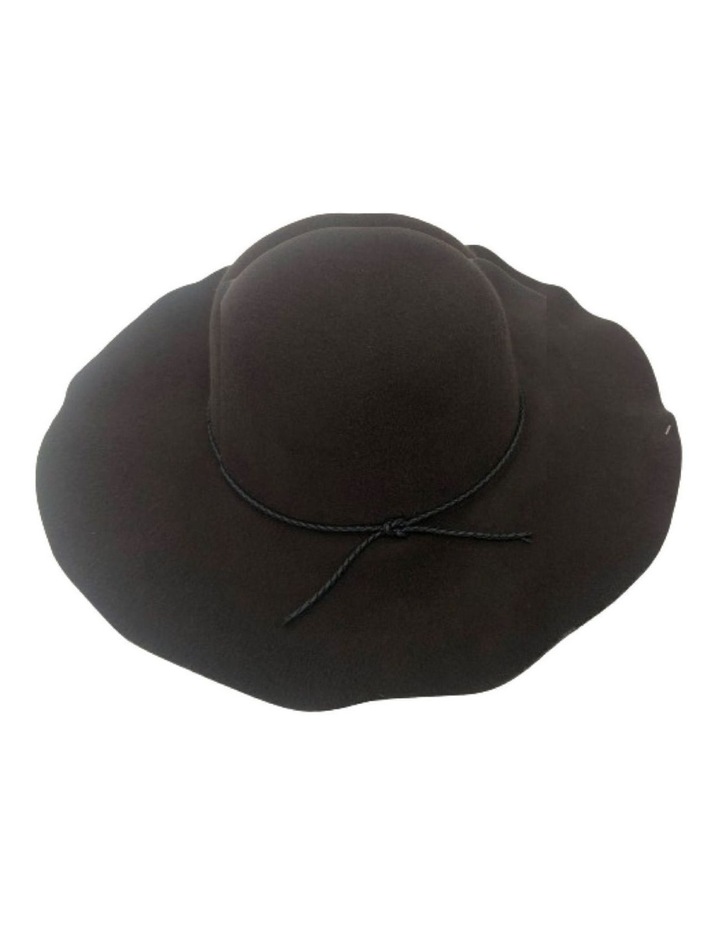 Wide Brim Felt Hat in Brown