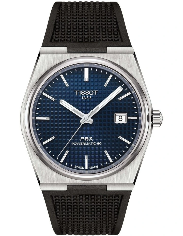 PRX Powermatic 80 T1374071704100 Watch in Blue/Black Rubber