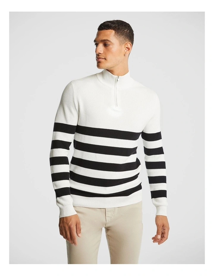Macksville 1/4 Zip Knitwear in White