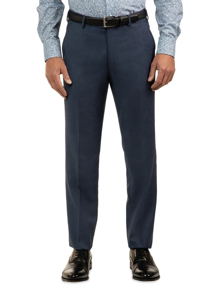 Modern Fit Interceptor Blue Houndstooth Suit Trouser FCJ336