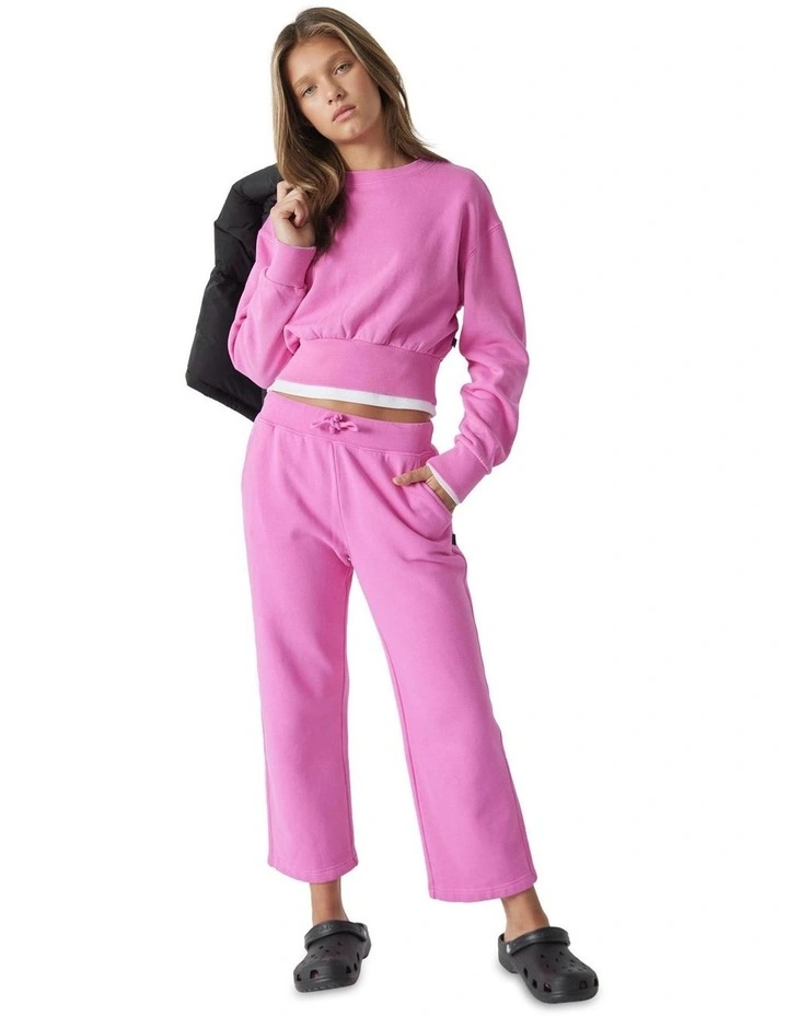 Girls Wide Leg Trackpant in Pink