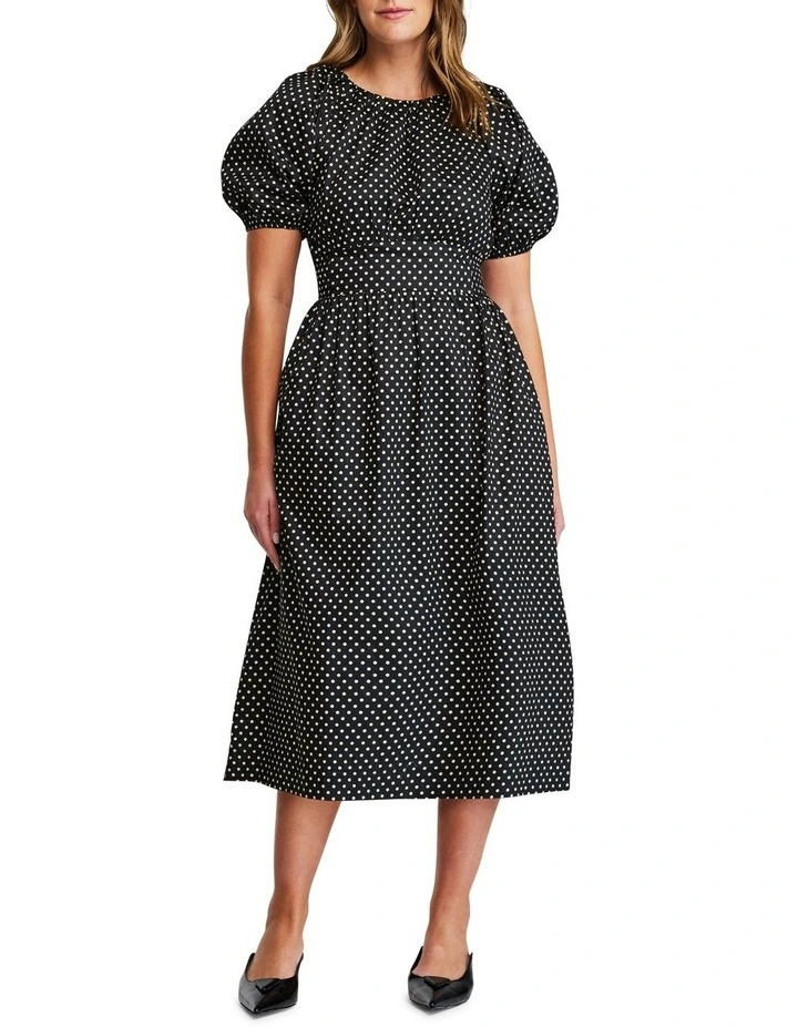 Marylin Spot Dress in Black