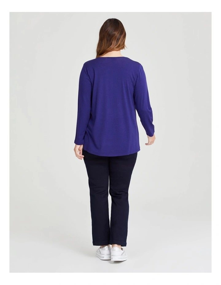 Wool Bamboo Top in Jewel Purple