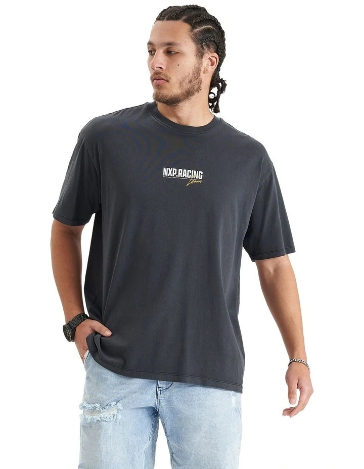 Kingside Heavy Box Fit Tee in Black