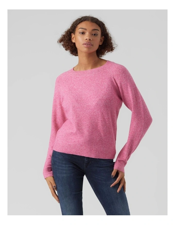 Doffy Long Sleeve Knit Top in Pink
