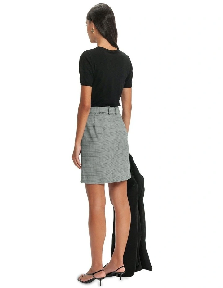 Check Mini Skirt in Black/Grey