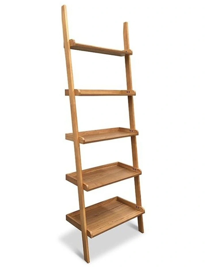 Milt Leaning Bookcase Natural Oak