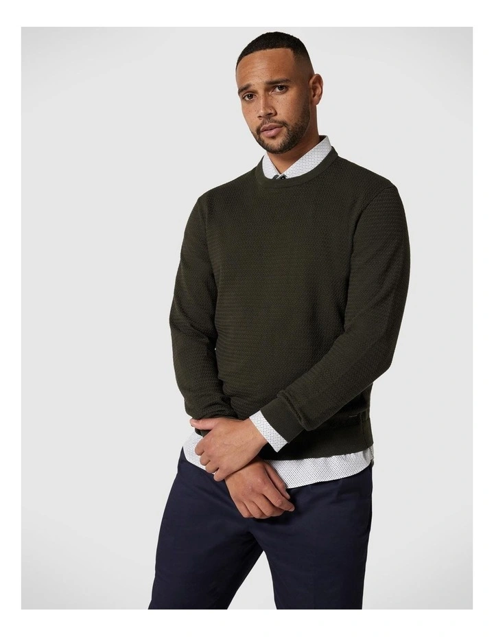 Classic Crew Neck Jumper in Khaki