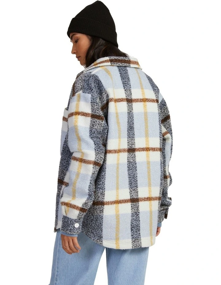 Valley Plaid Shacket in Beige