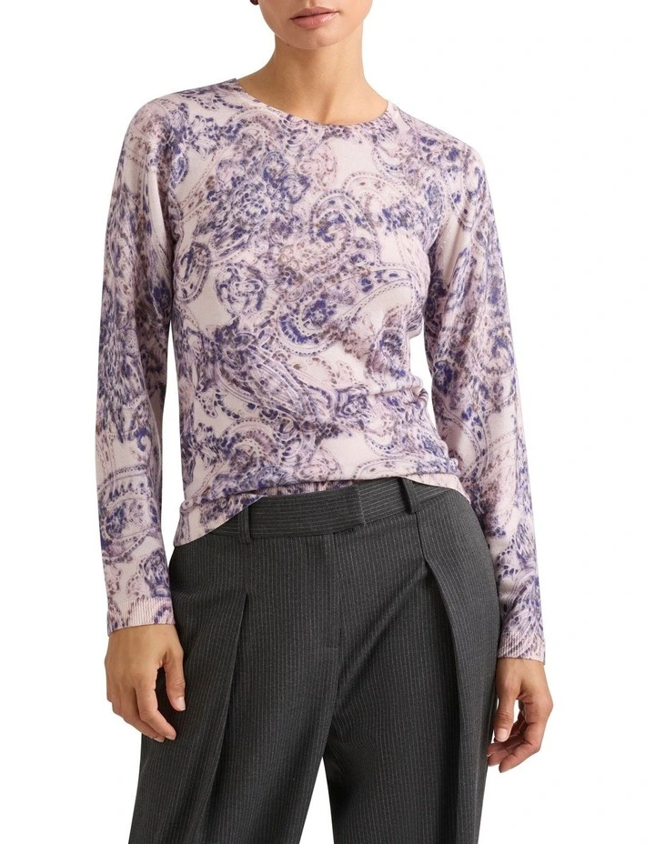 Ravenna Merino Knit Top in Marbles Multi