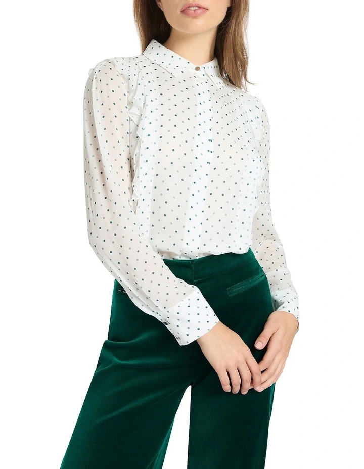 Esther Spot Blouse in Cream