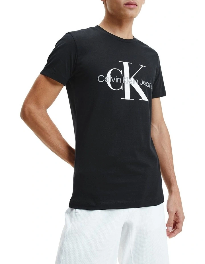 Core Monogram Slim Tee in Black