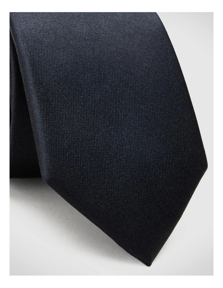 Silk Satin Tie in Black