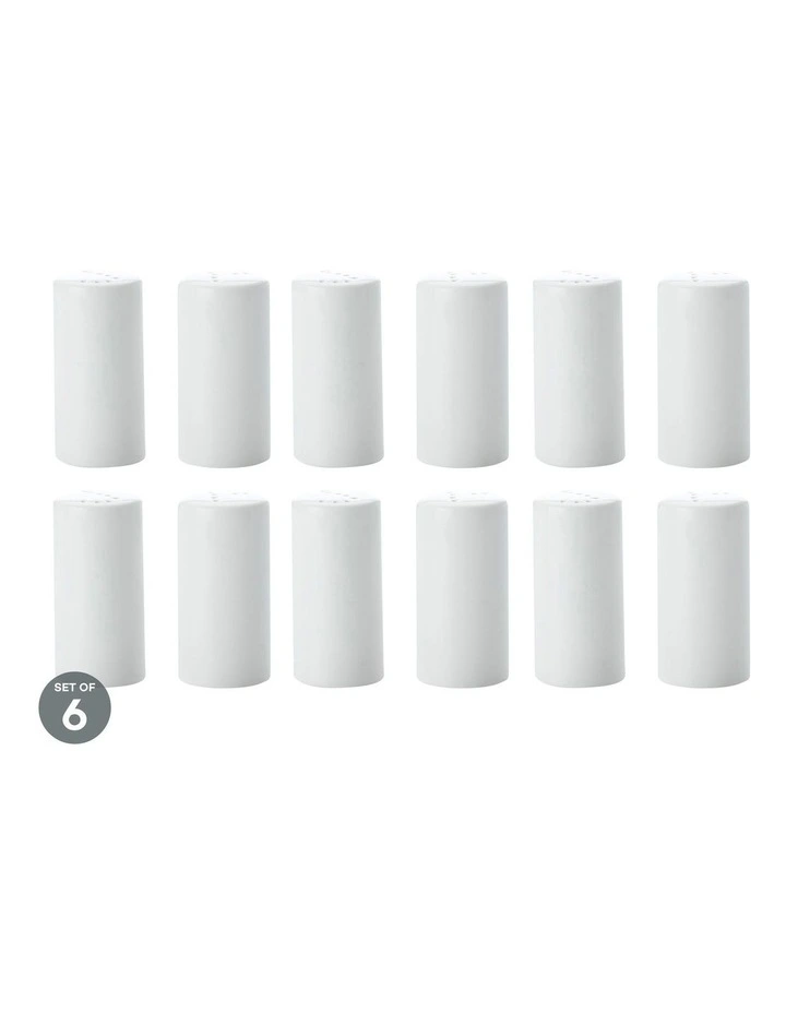 White Basics Cylindrical Salt & Pepper Set of 6