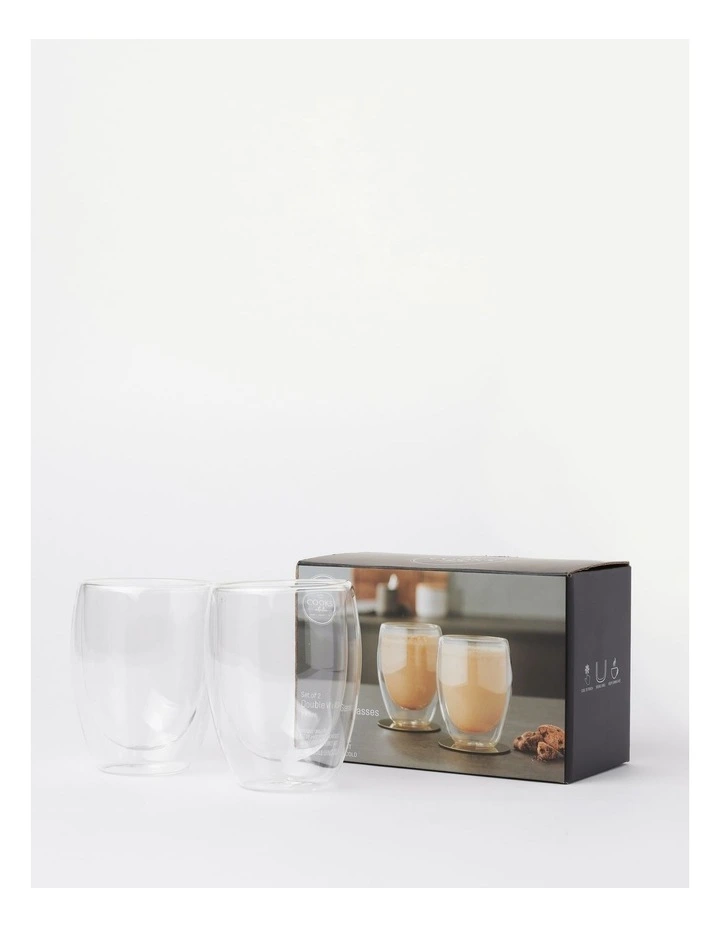 Double Wall Glass 340ml Set of 2 in Clear