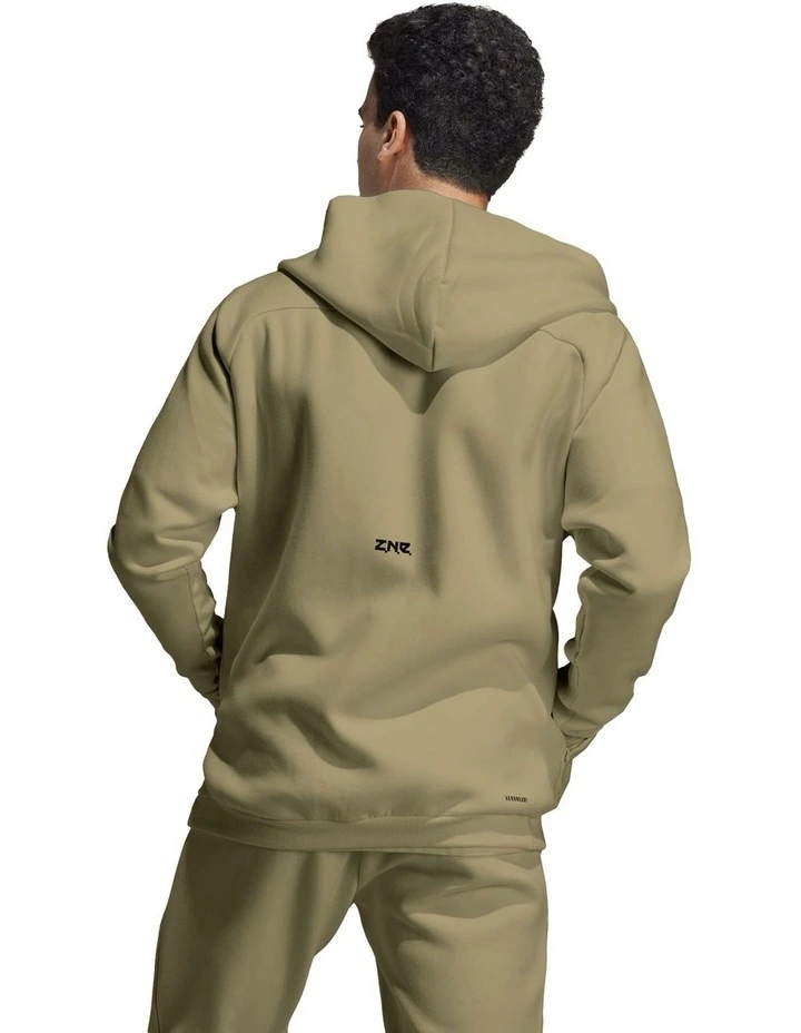 Z.N.E. Premium Full-Zip Hooded Track Top in Olive Strata