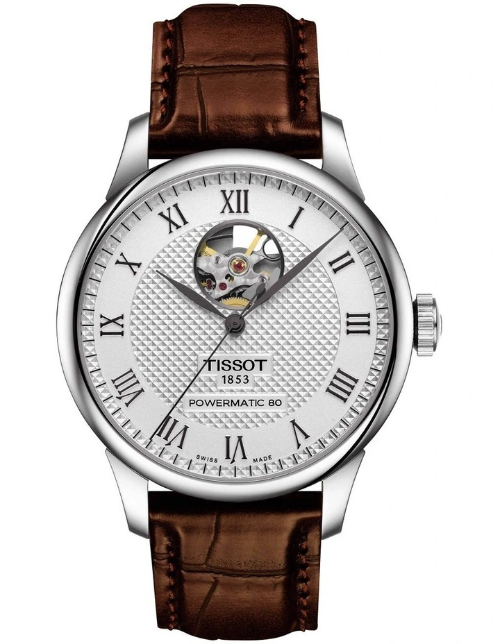 Le Locle Powermatic 80 Open Heart T0064071603301 Watch in Silver