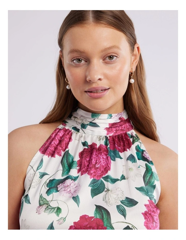 Raspberry Peony Top in Ivory
