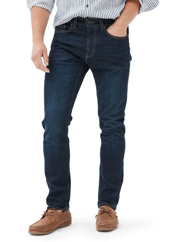 Sutton Straight Fit Italian Denim Short Leg in Dark Blue