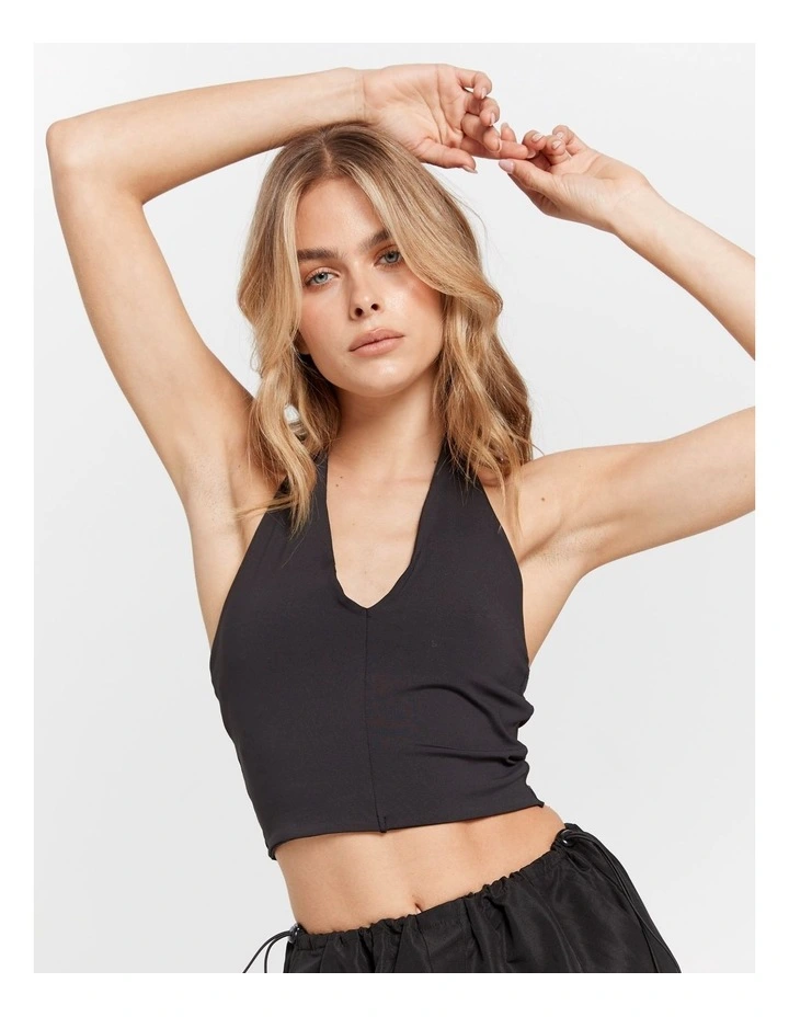 Lea Halterneck Top in Black