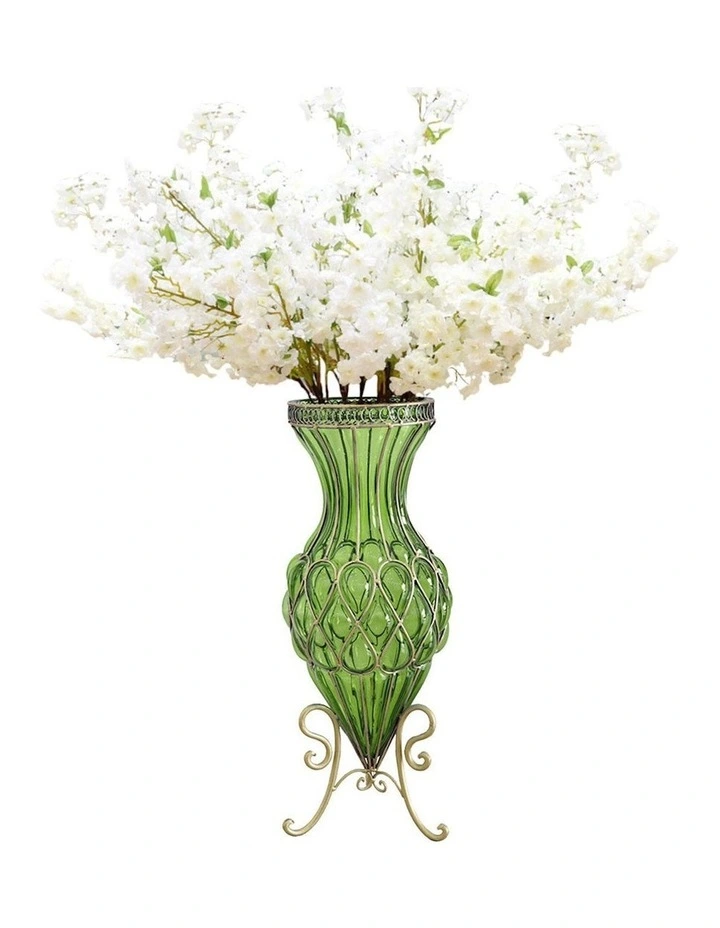 Glass Tall Floor Vase with Artificial Fake Flower Set 67cm in Assorted