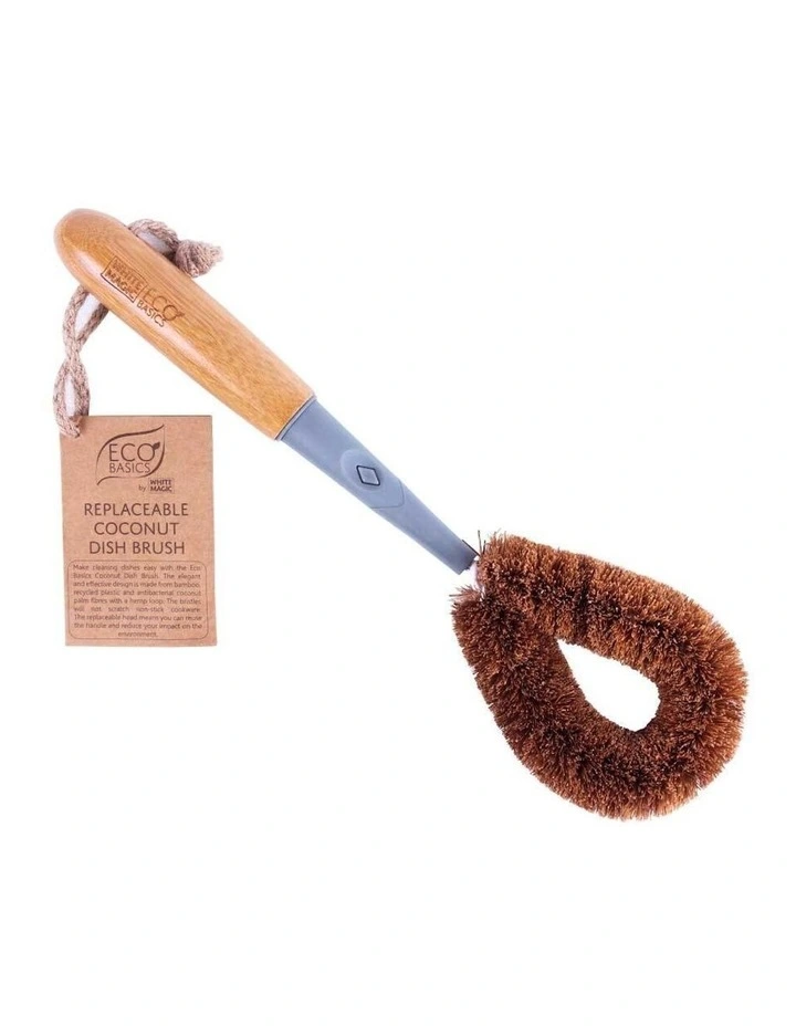 Eco Basics Replaceable Residue Remover With Bamboo Handle 33cm in Brown